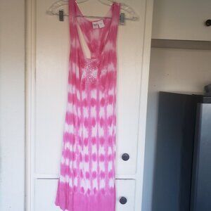 The Beach Pink and White Tye Dye Dress Size M